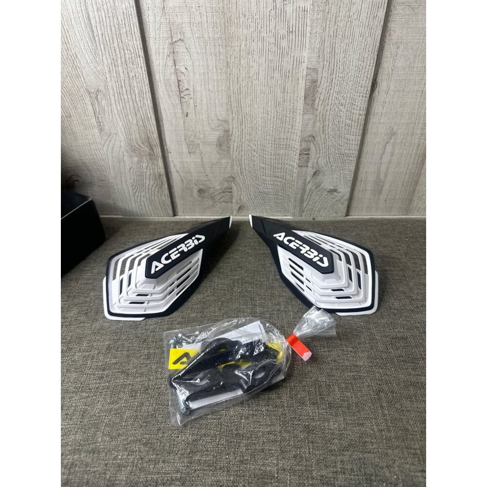 Acerbis X-Future Handguards Black White for Dirt Bikes & Motorcycles w/ Hardware